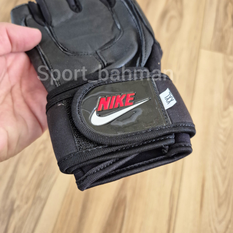 دستکش بدنسازی نایک چرمی کف ژله ای سایز 2XL