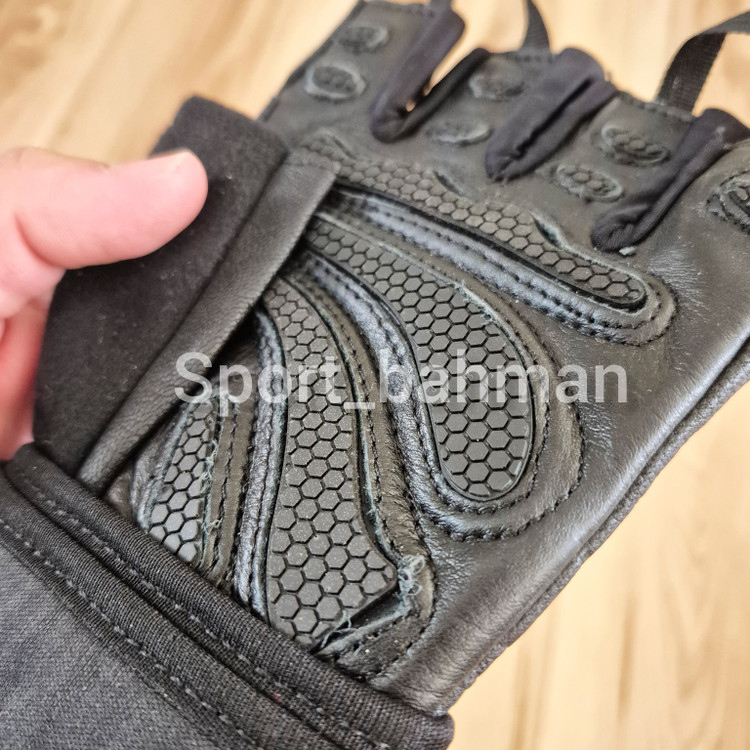 دستکش بدنسازی نایک چرمی کف ژله ای سایز 2XL